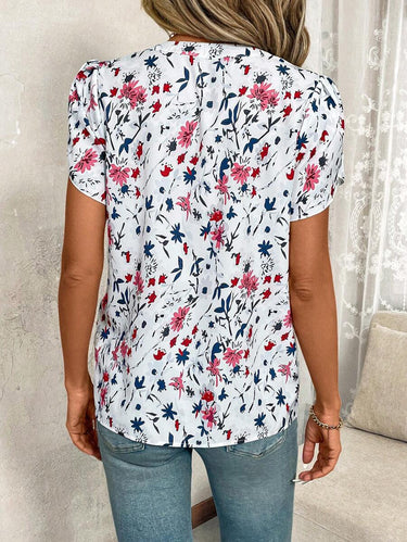 MyWesternWomen's  Soft Fabric Abstract Stripe Print Rolled-Up Fit Top WesternLove